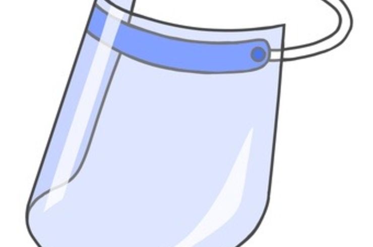 フェイスシールドを着用